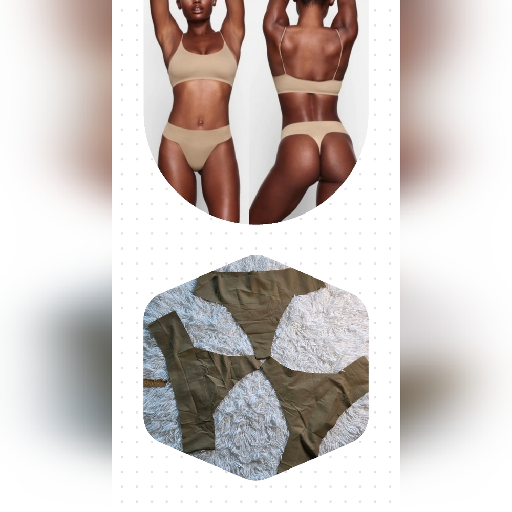 3pcs SKIMS Naked Dipped Thong,DESERT Size 2X NWT